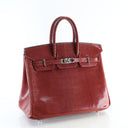 Hermes Burgundy Lizard Birk...