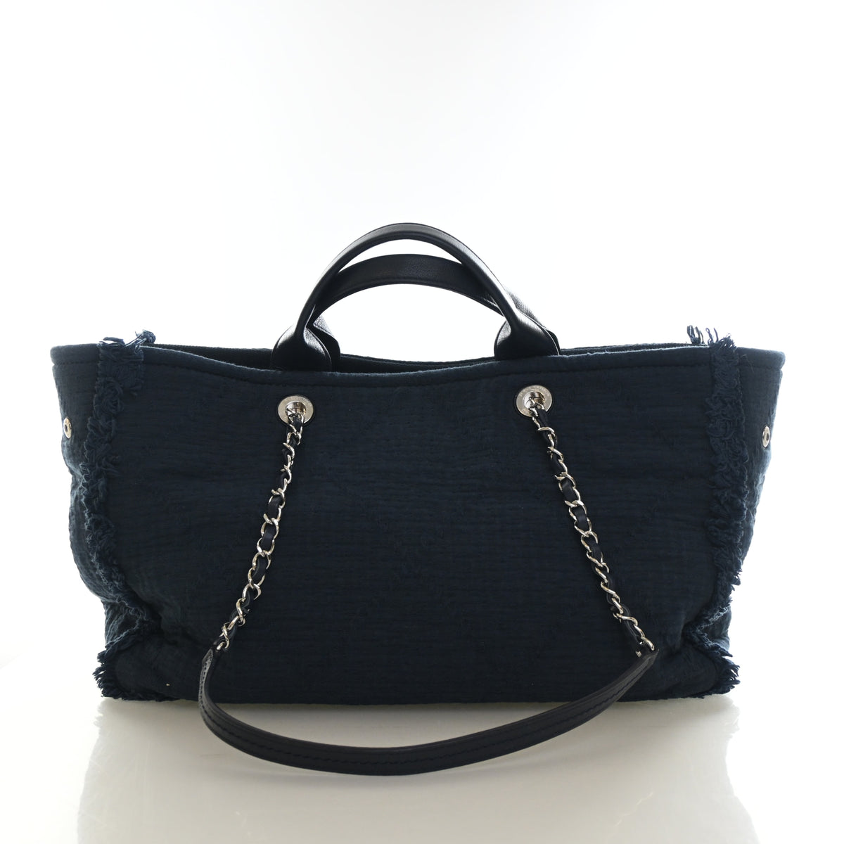 Pre-Owned Chanel Tote Small Mixed Fibers Double Face Deauville, front view, photo 10 of 12
