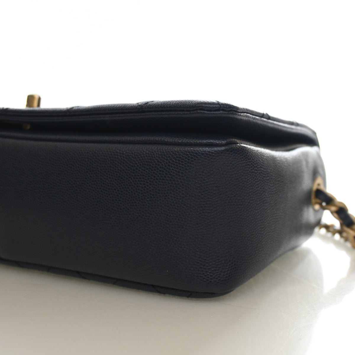 Pre-Owned Chanel Flap Bag Small Caviar Leather Fashion Therapy, base and feet view