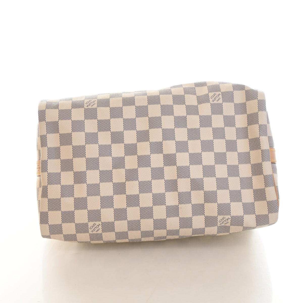 Pre-Owned Louis Vuitton Speedy Bandouliere 30 Damier Azur, overhead view