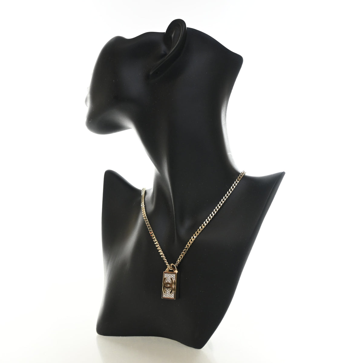 Chanel Crystal Dog Tag Charm Necklace, photo 4 of 10