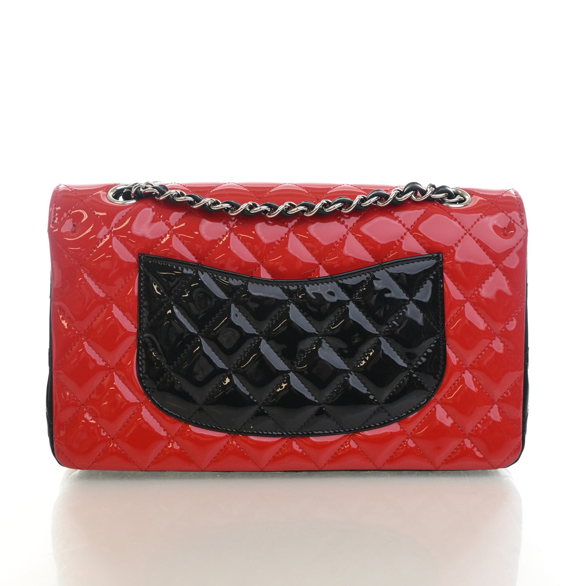 Pre-Owned Chanel Classic Double Flap Medium Patent Leather Bag, front view, photo 11 of 14