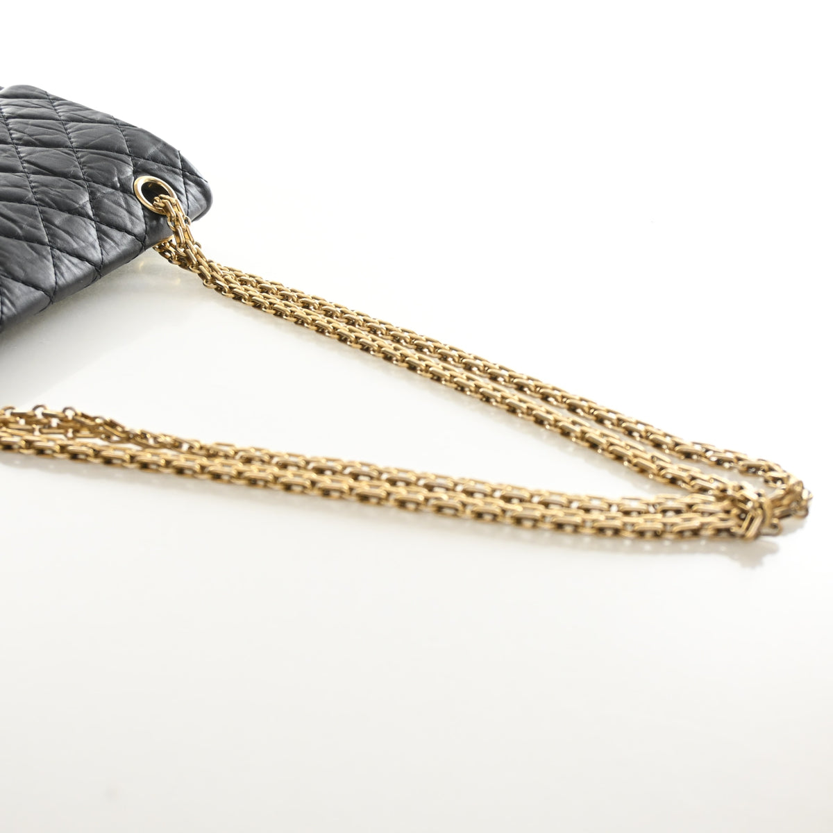 Pre-Owned Chanel Flap Bag 225 Aged Calfskin Reissue 2.55, strap and chain detail