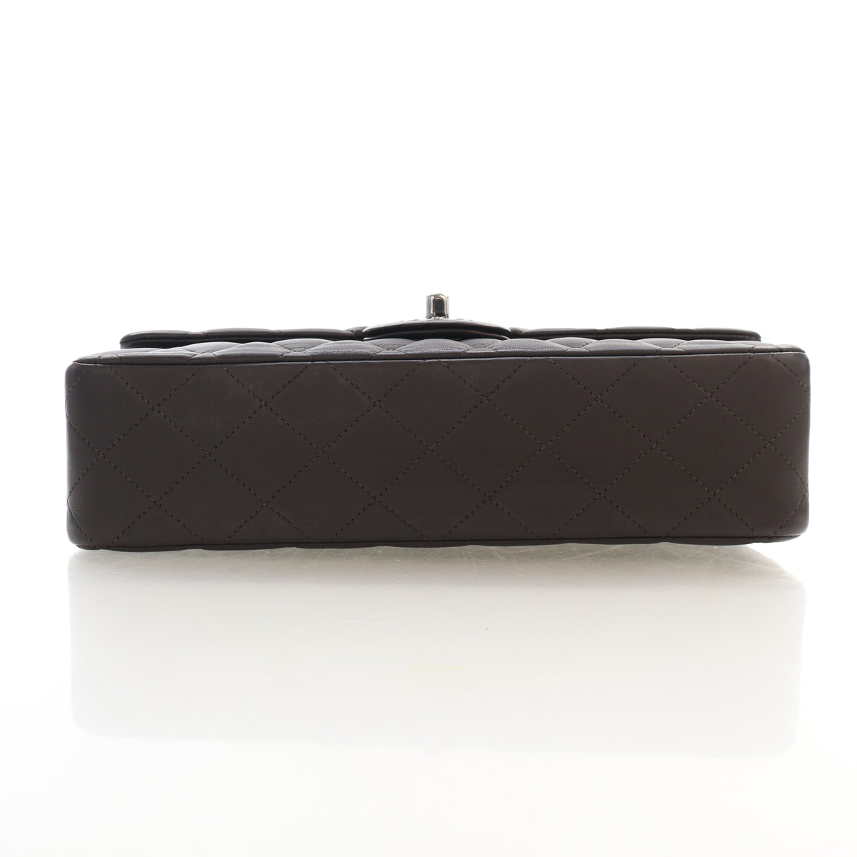 Pre-Owned Chanel Classic Double Flap Medium Lambskin Bag, base and feet view, photo 9 of 18