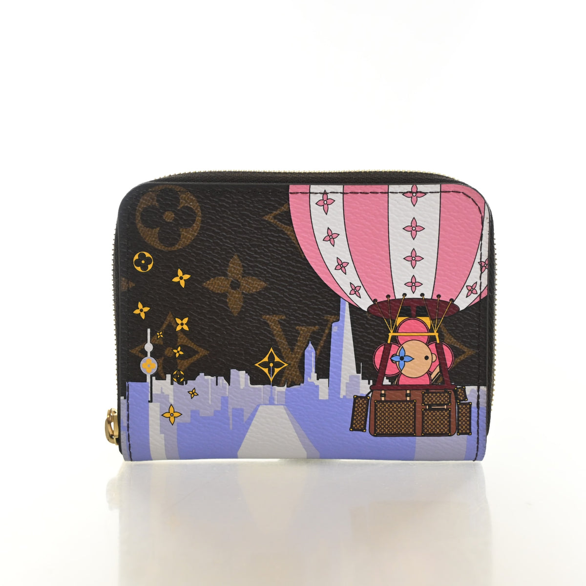 Pre-Owned Louis Vuitton Monogram Christmas Animation Zippy Coin Purse, front view, authenticated at Luxe Du Jour