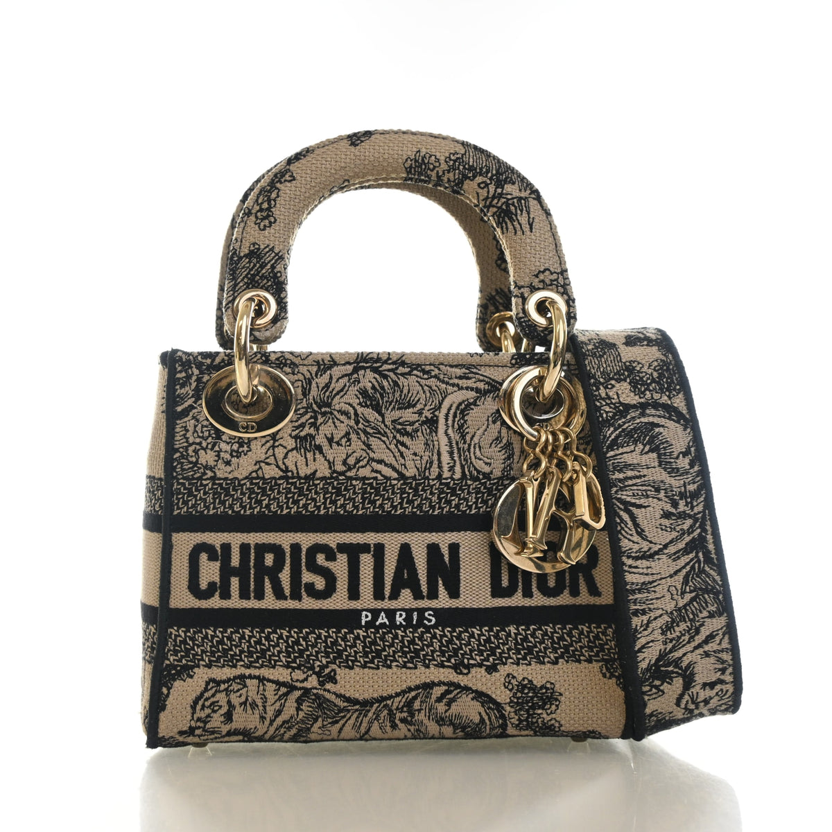 Pre-Owned Christian Dior Mini Toile De Jouy Lady D-lite, front view, authenticated at Luxe Du Jour