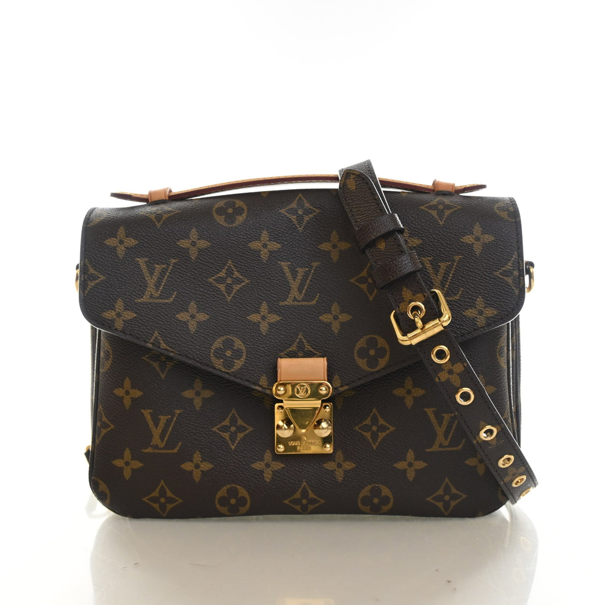 Pre-Owned Louis Vuitton Pochette Metis Monogram, front view, authenticated at Luxe Du Jour