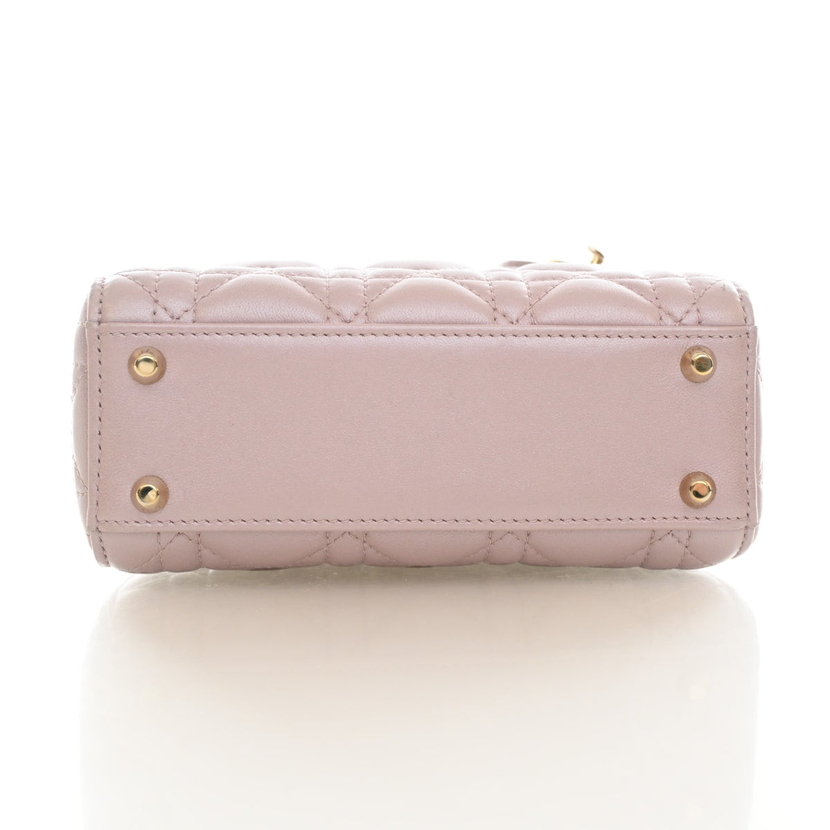 Pre-Owned Christian Dior Lady Dior Mini Lambskin, base and feet view, photo 9 of 22