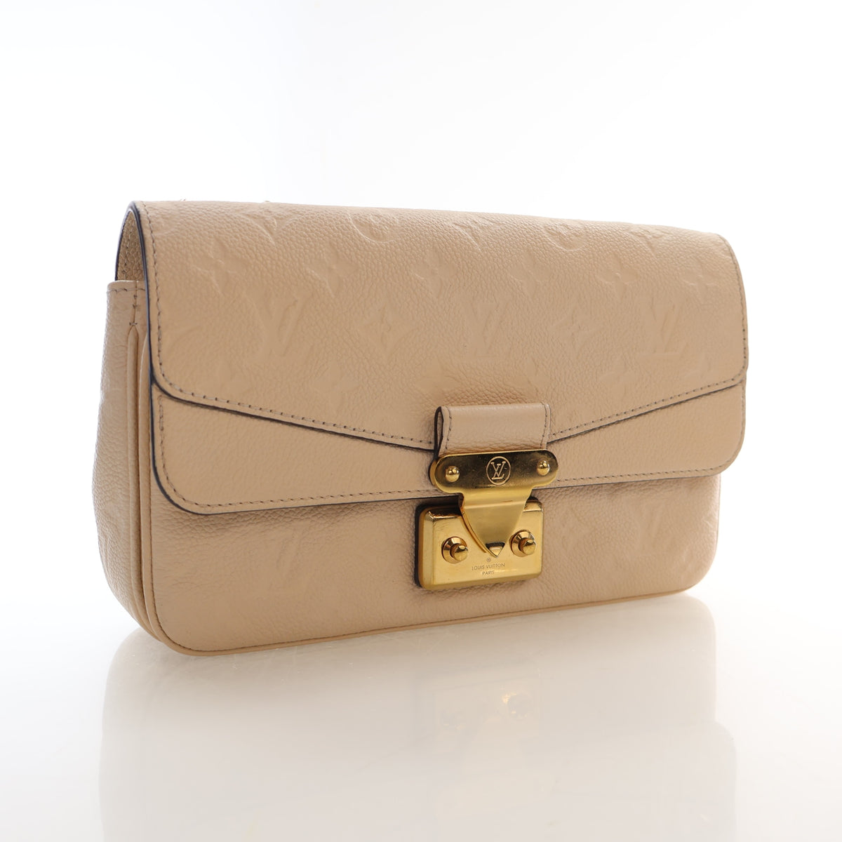 Pre-Owned Louis Vuitton Monogram Empreinte Marceau, three-quarter view, authenticated at Luxe Du Jour