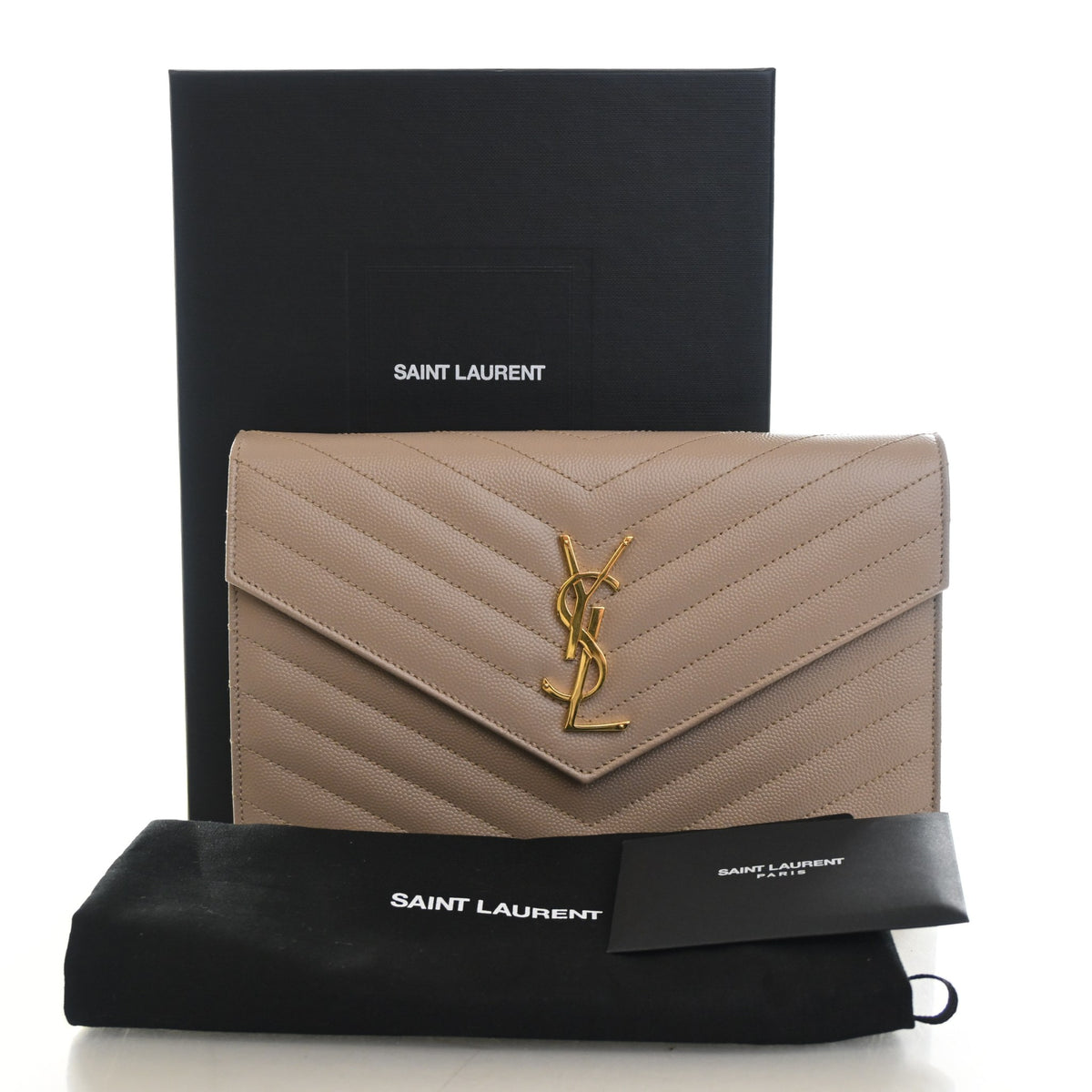 Pre-Owned Saint Laurent Wallet On Chain Calfskin Cassandre Envelope Chain WOC, front view, photo 13 of 13
