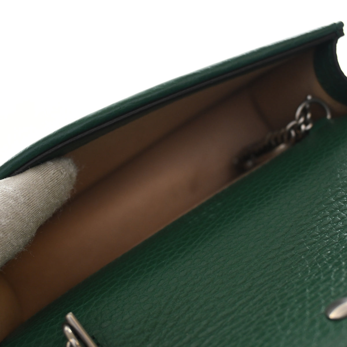 Pre-Owned Gucci Dionysus Mini Calfskin Super, open interior with lining