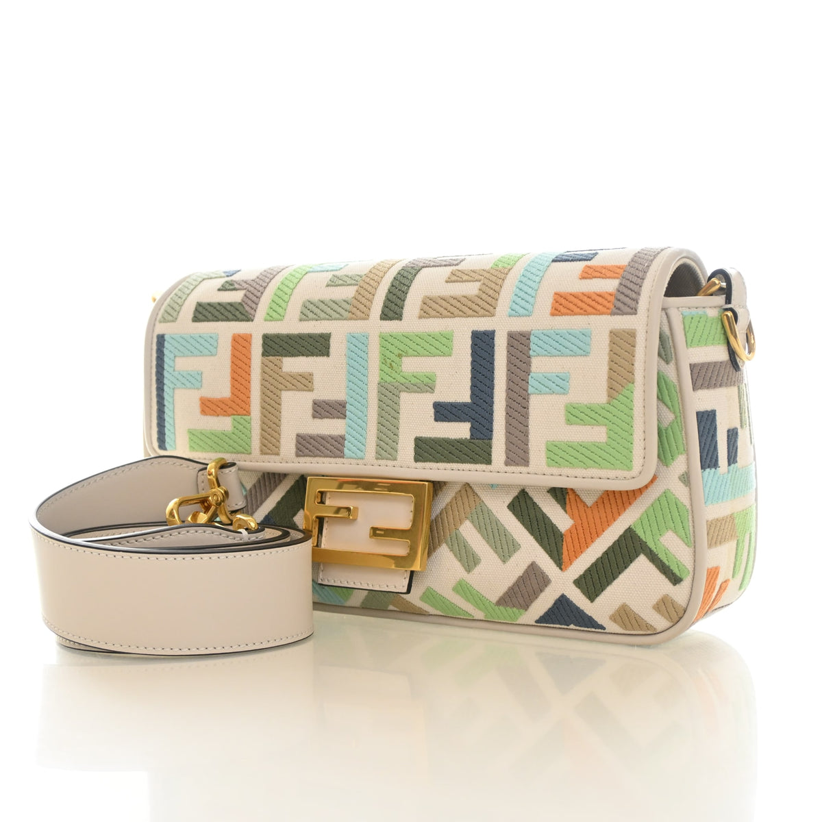 Fendi Medium FF Jacquard Baguette, photo 3 of 21