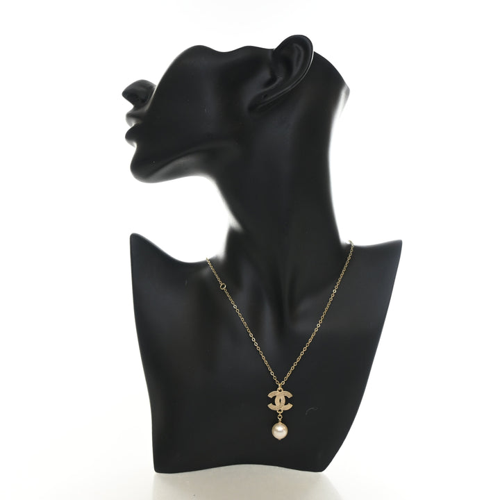 Chanel Pearl Drop CC Pendant Necklace