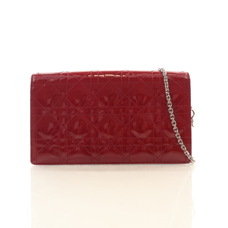 Christian Dior Patent Lady Dior Pouch with Chain
