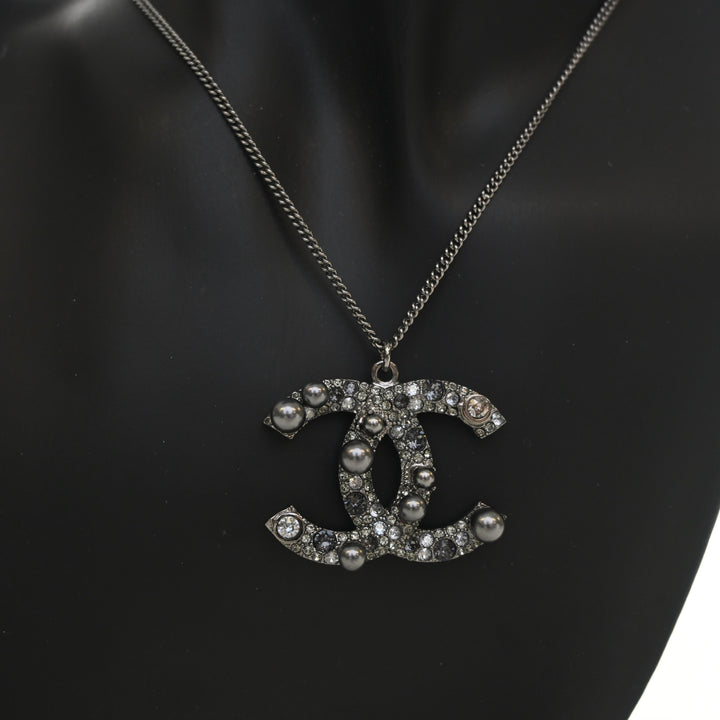Chanel Large Crystal CC Pendant Necklace