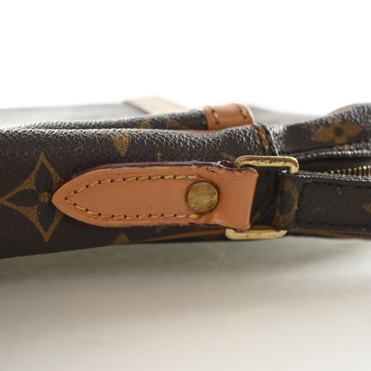 Vintage Louis Vuitton Monogram Danube Bag, gold hardware close-up, photo 18 of 18