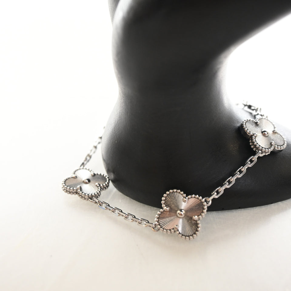 Van Cleef & Arpels Guilloche 5 Motif Vintage Alhambra Bracelet