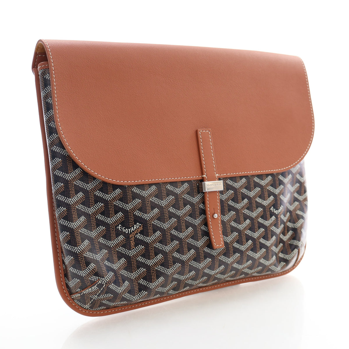Pre-Owned Goyard Coursier Messenger Bag, three-quarter view, authenticated at Luxe Du Jour