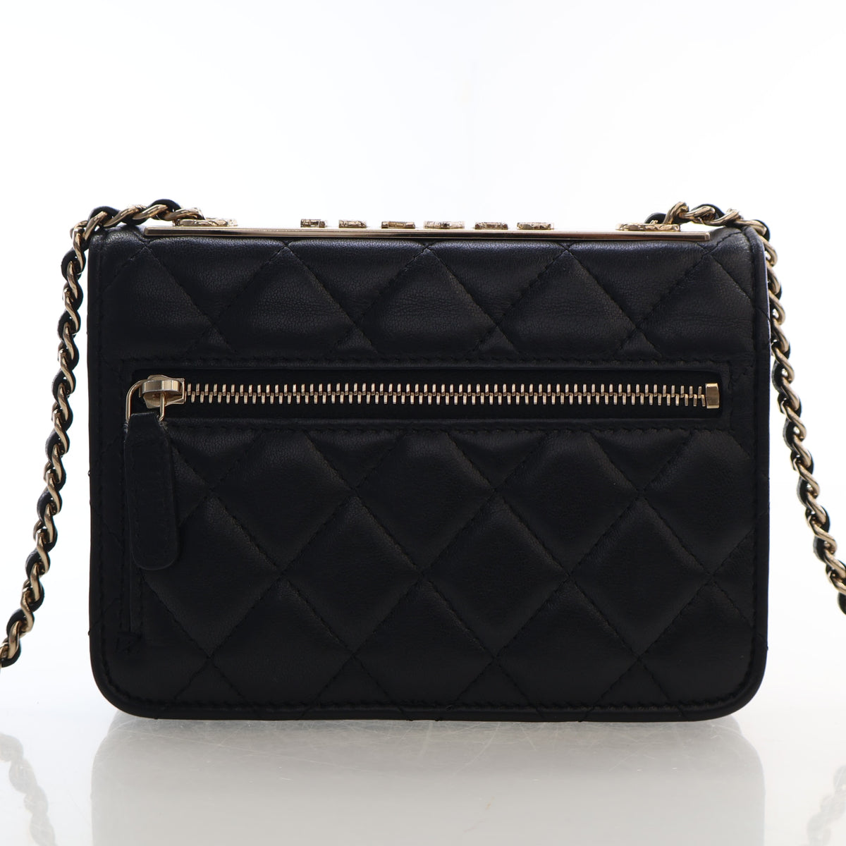Pre-Owned Chanel Wallet On Chain Lambskin Trendy CC WOC, back view