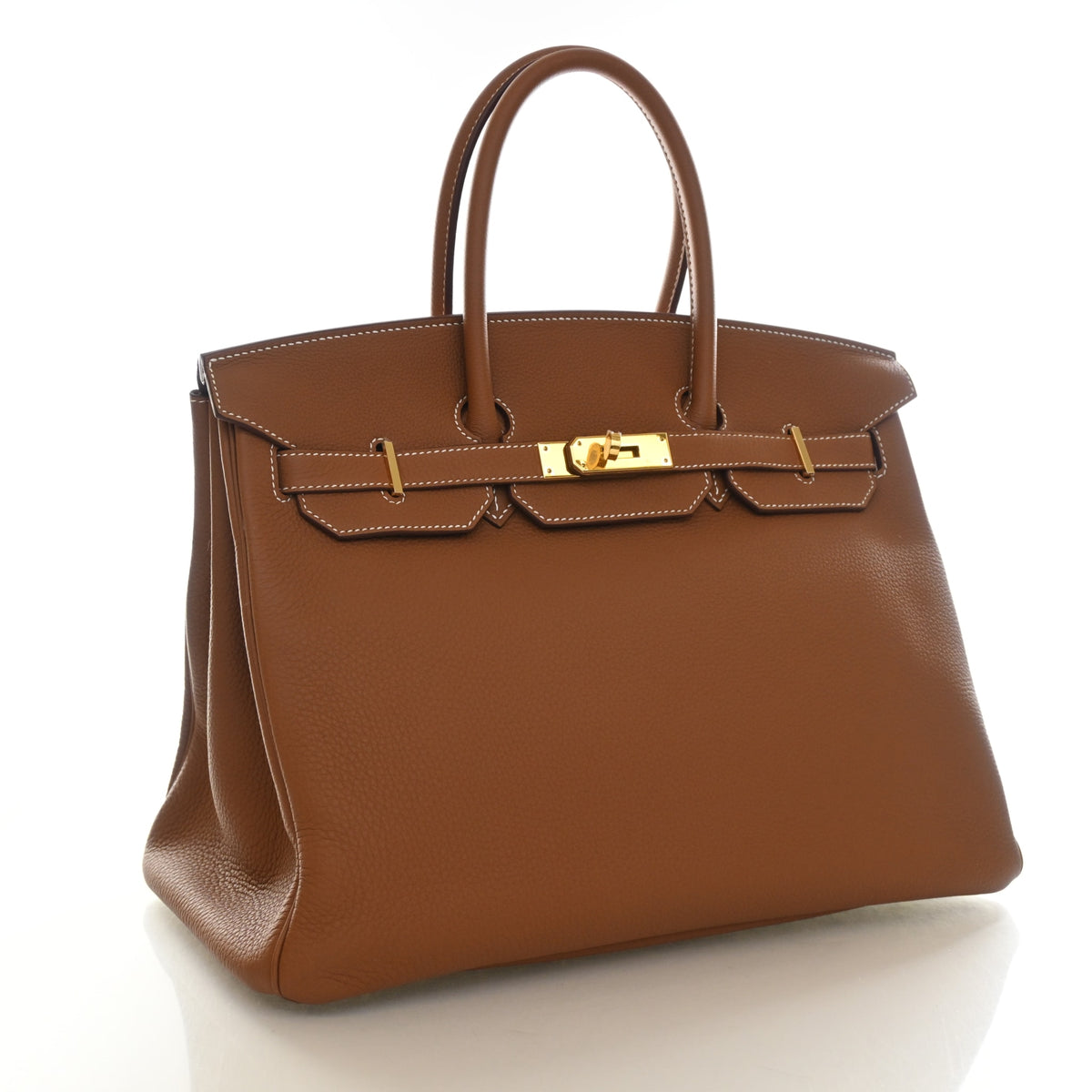 Pre-Owned Hermès Birkin 35 Gold Togo Leather, front view, photo 2 of 14