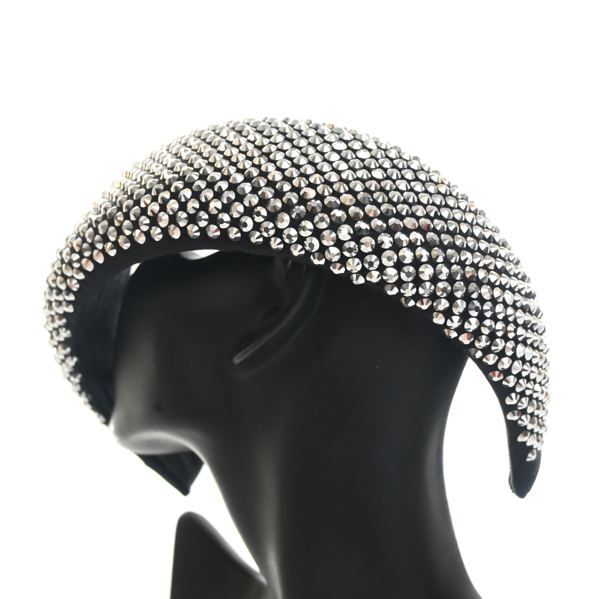 Pre-Owned Prada Crystal Wide Padded Headband, worn on model, photo 9 of 10