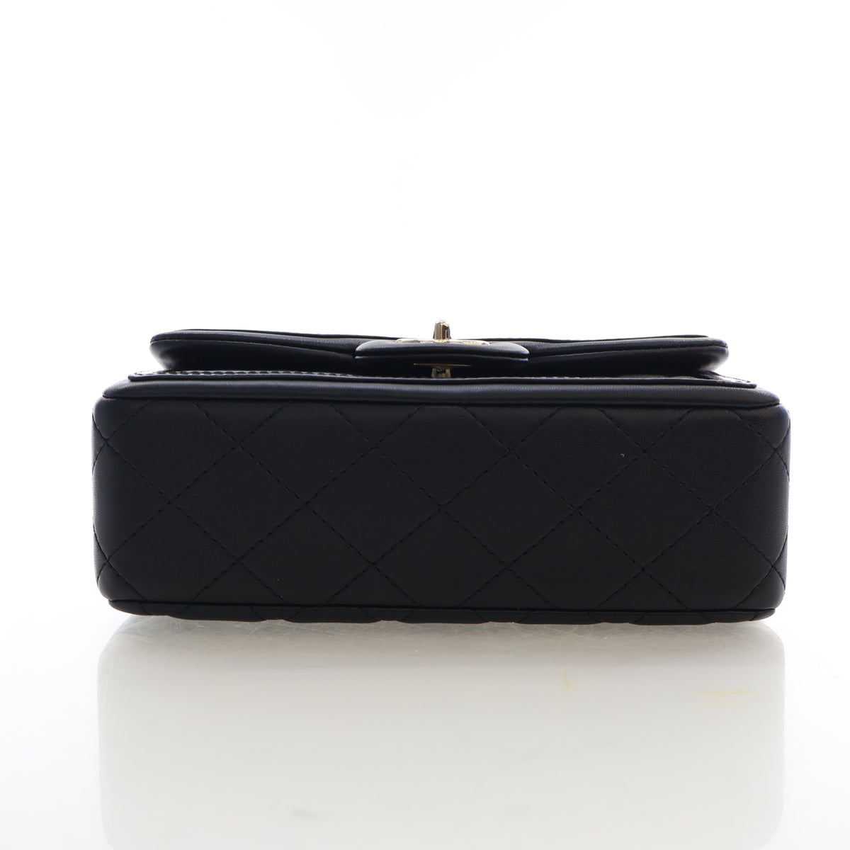 Pre-Owned Chanel Flap Bag Mini Lambskin CC, base and feet view, photo 9 of 17
