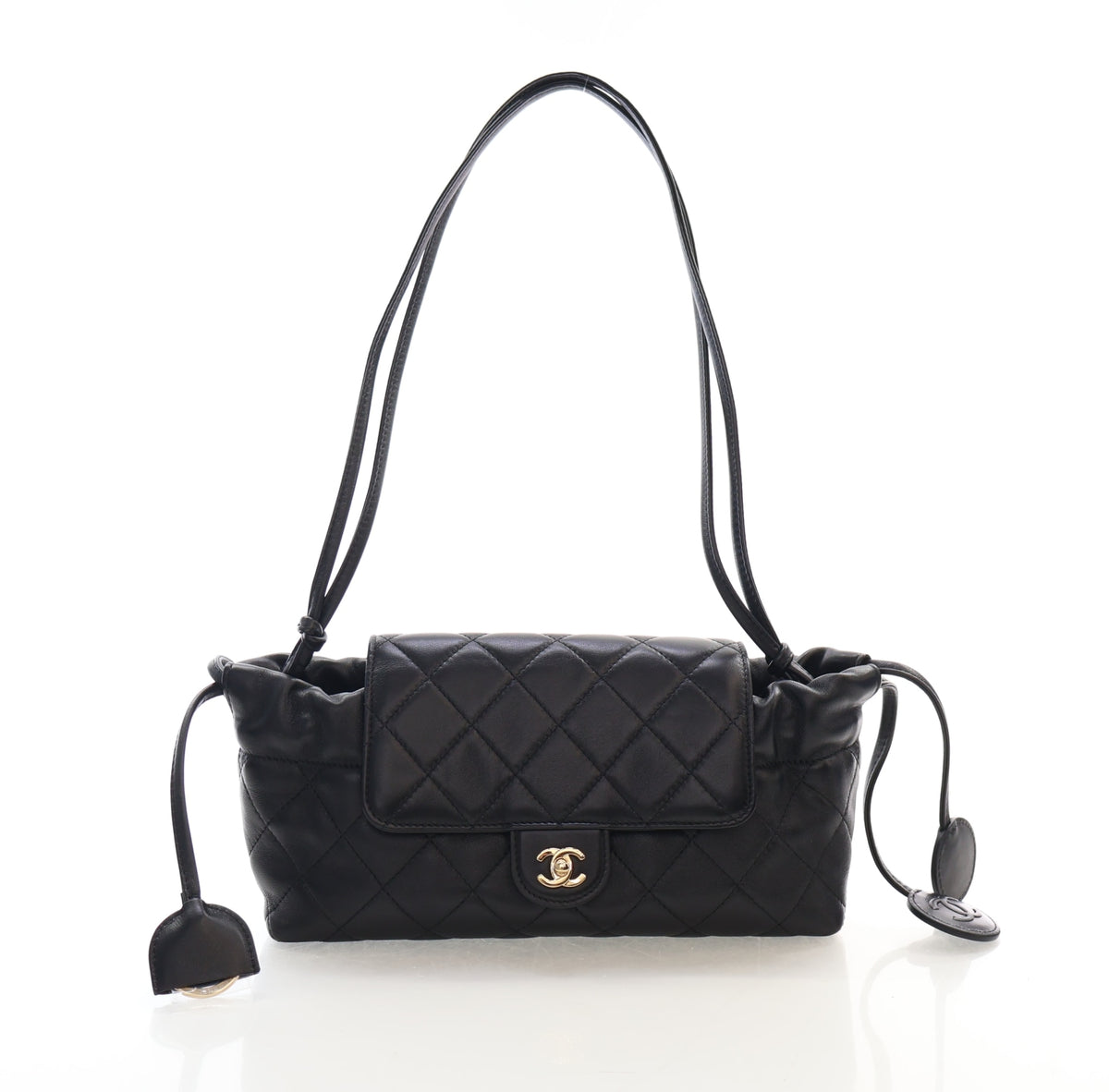 Chanel Lambskin Drawstring Clutch With Strap, photo 1 of 16