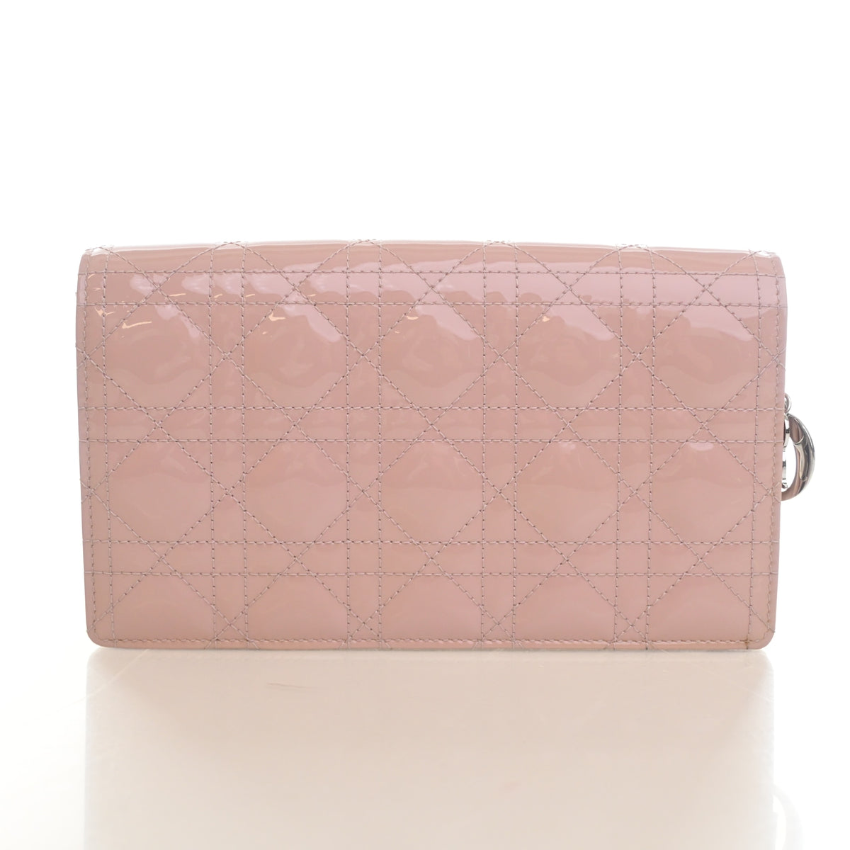 Pre-Owned Christian Dior Lady Dior Patent Leather Pouch, back view