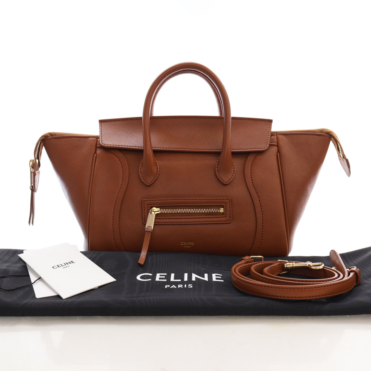 Pre-Owned Celine Tote Small Lambskin Luggage, front view, photo 19 of 19
