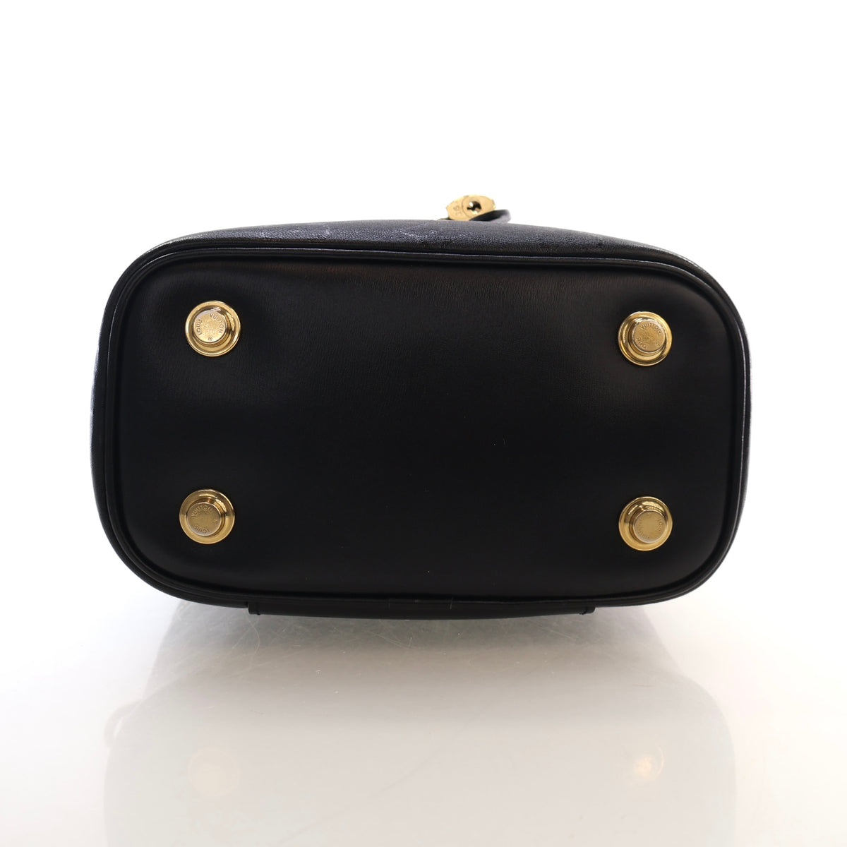 Pre-Owned Louis Vuitton Vanity PM Monogram Embossed Lambskin, base and feet view, photo 8 of 14