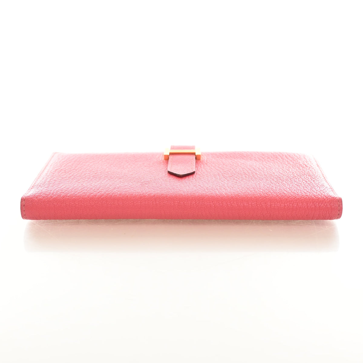 Pre-Owned Hermès Wallet Rose Lipstick Chevre Mysore Leather Bearn, side profile, photo 10 of 14