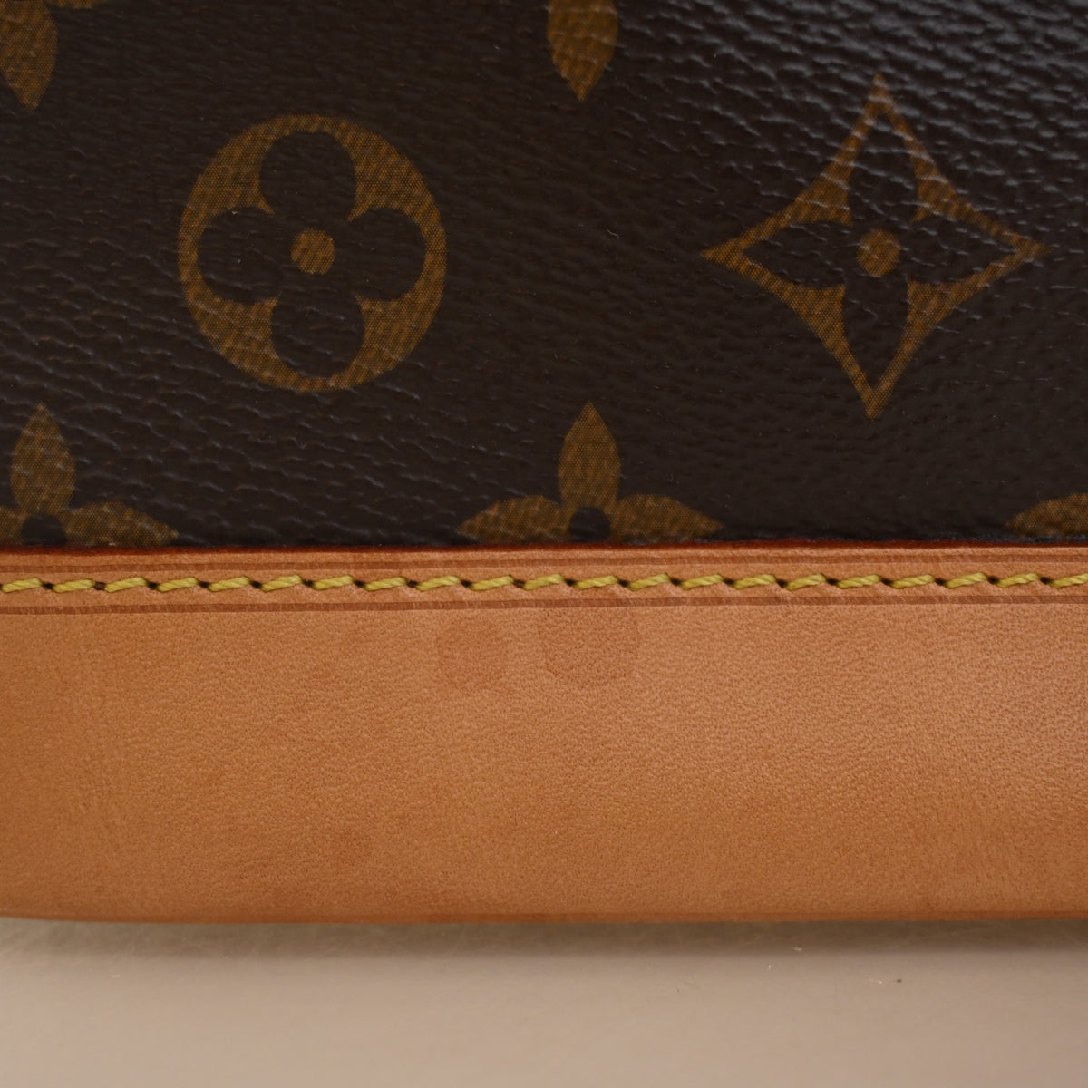 Pre-Owned Louis Vuitton Monogram Noe BB, corner and edge detail