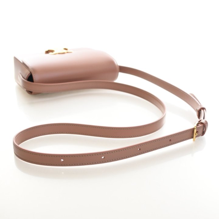Pre-Owned Celine Flap Bag Nano Shiny Calfskin Triomphe, side profile, photo 10 of 15