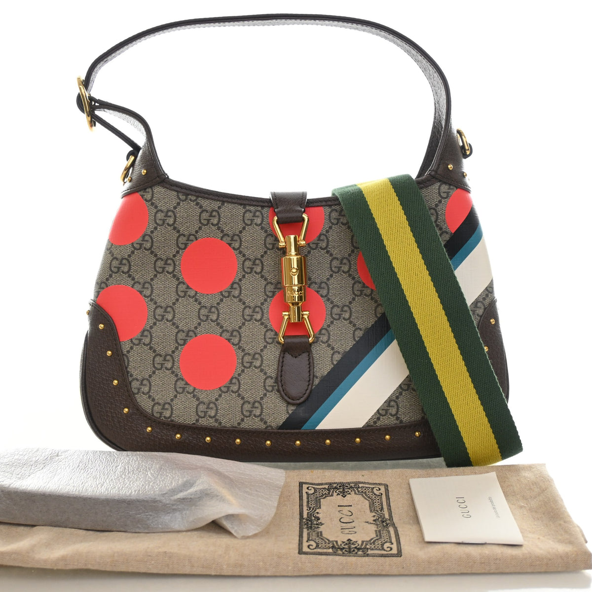 Pre-Owned Gucci Small GG Supreme Studded Jackie 1961, three-quarter view
