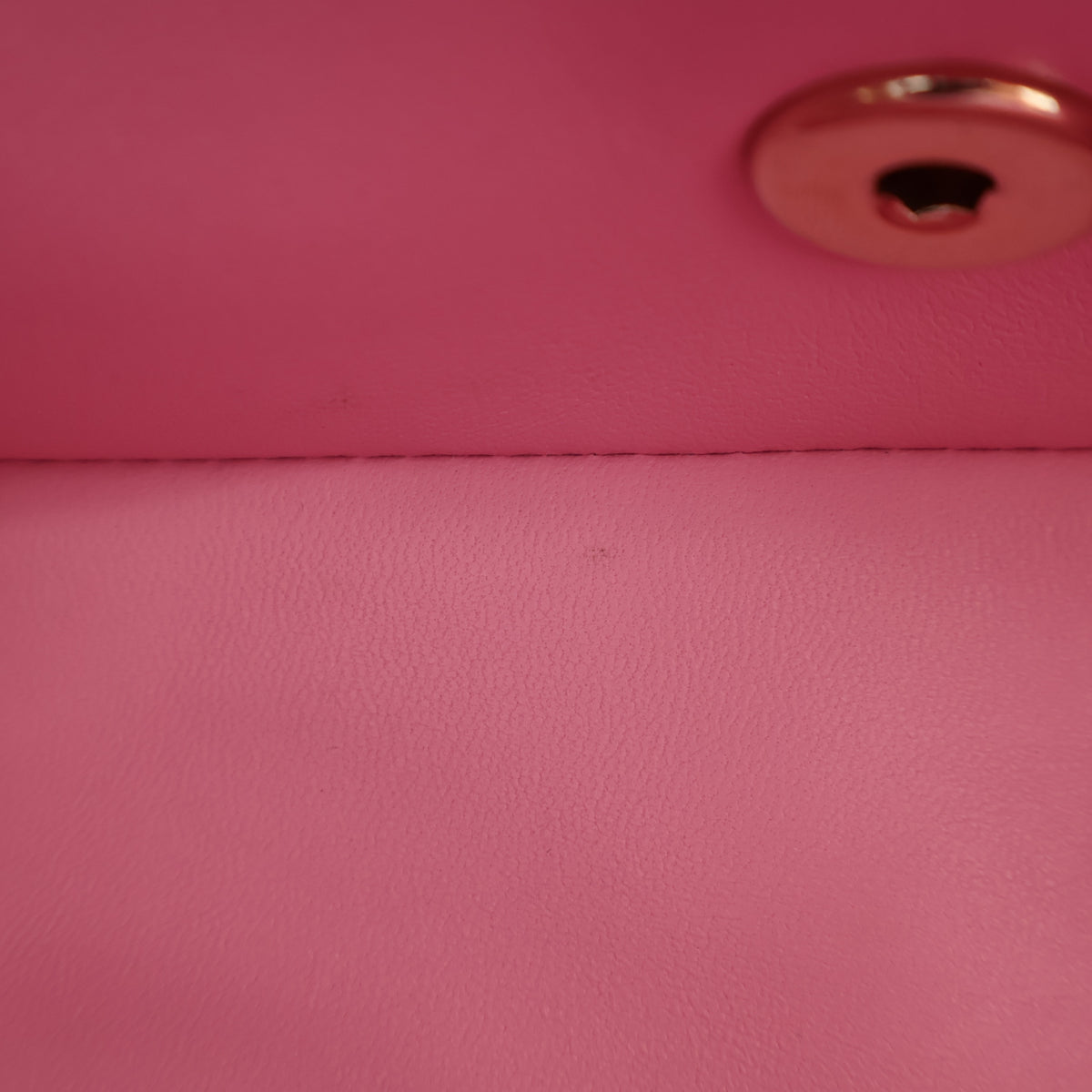 Pre-Owned Chanel Classic Flap Mini Lambskin Rectangular Top Handle Bag, open interior with lining, photo 17 of 19