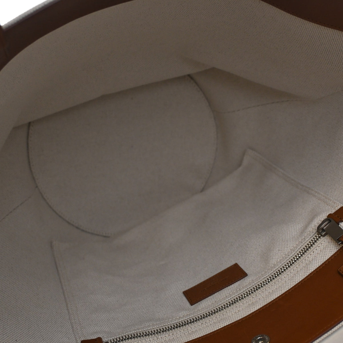 Pre-Owned Saint Laurent Tote Mixed Fibers Rive Gauche Cabas, open interior with lining