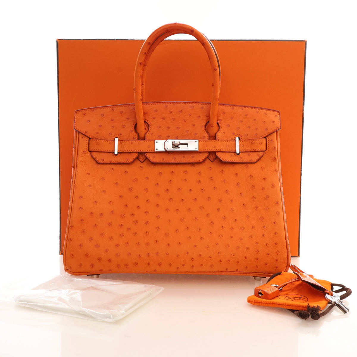 Hermes Vintage Orange H Ostrich Birkin 30, photo 21 of 21
