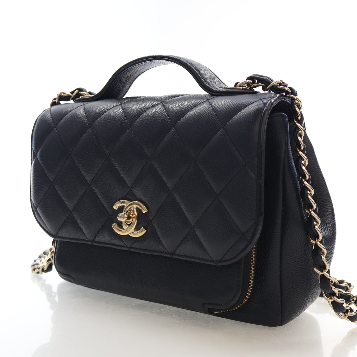 Pre-Owned Chanel Flap Bag Medium Calfskin Business Affinity, front view