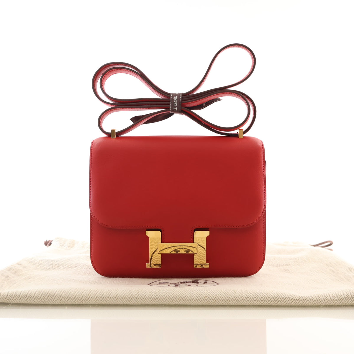 Pre-Owned Hermès Constance 18 Rouge Casaque Swift Leather, front view, photo 17 of 17