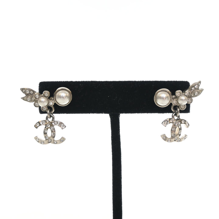 Chanel Crystal CC Drop Earrings