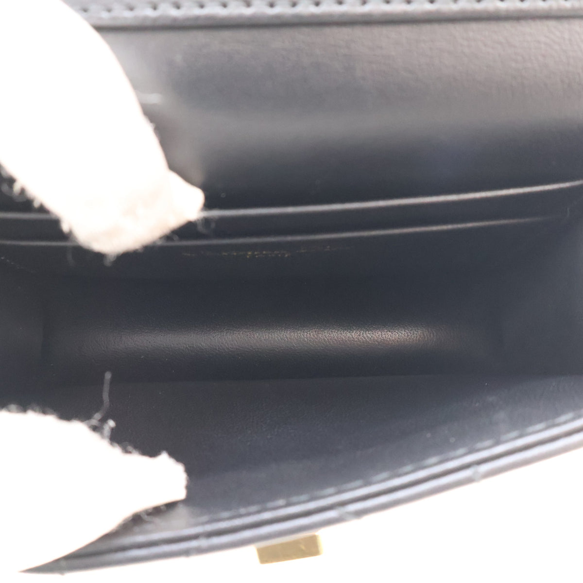 Pre-Owned Christian Dior Flap Bag Micro Calfskin Miss Dior, open interior