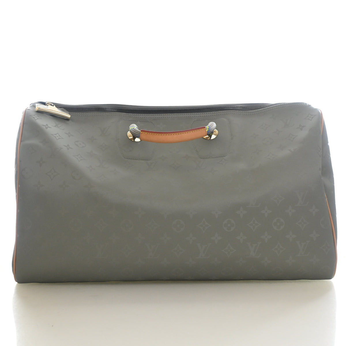 Pre-Owned Louis Vuitton 50 Monogram Titanium Keepall Bandouliere, front view, photo 11 of 15