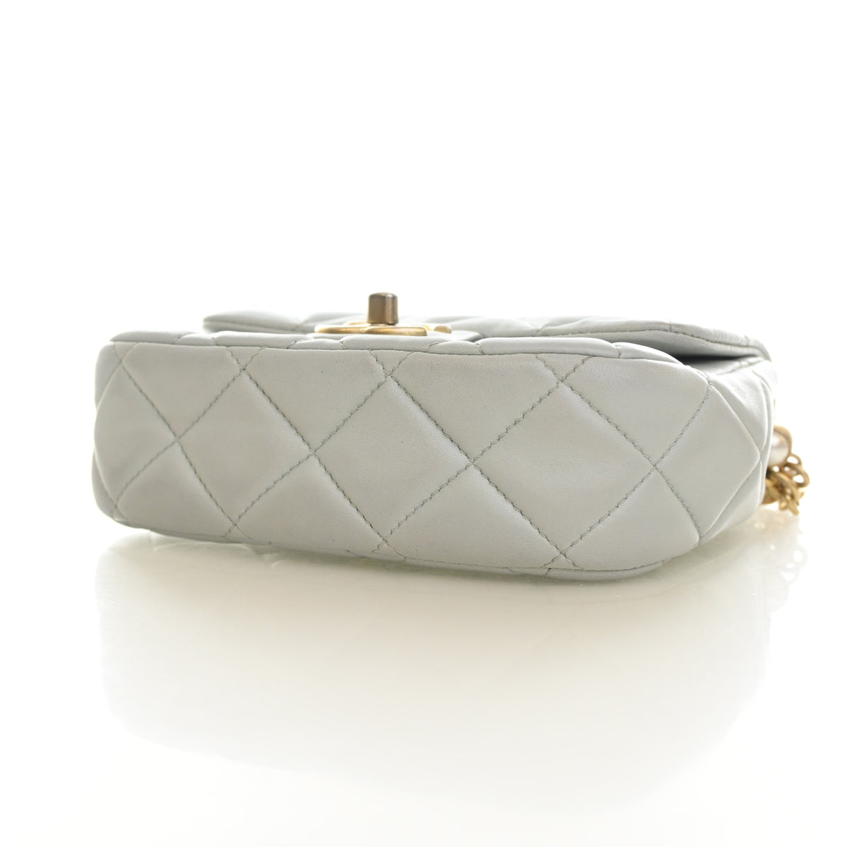 Pre-Owned Chanel Flap Bag Mini Lambskin Square, base view, photo 7 of 17
