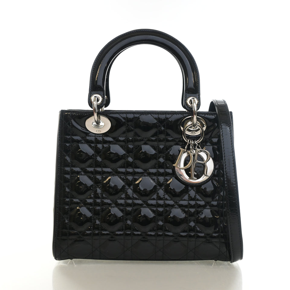 Christian Dior Medium Patent Lady Dior