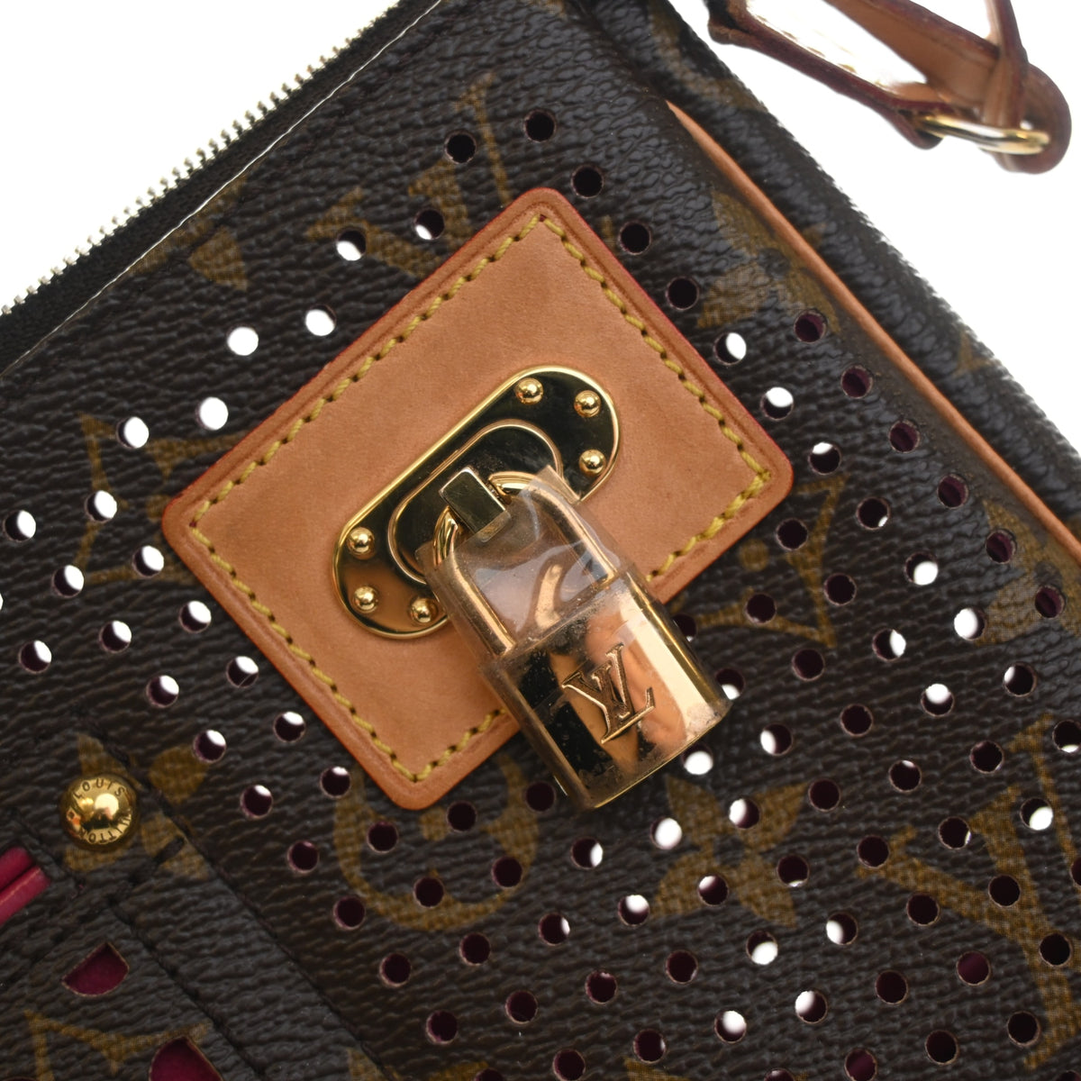 Vintage Louis Vuitton Pochette Monogram Perforated Accessoires, gold hardware