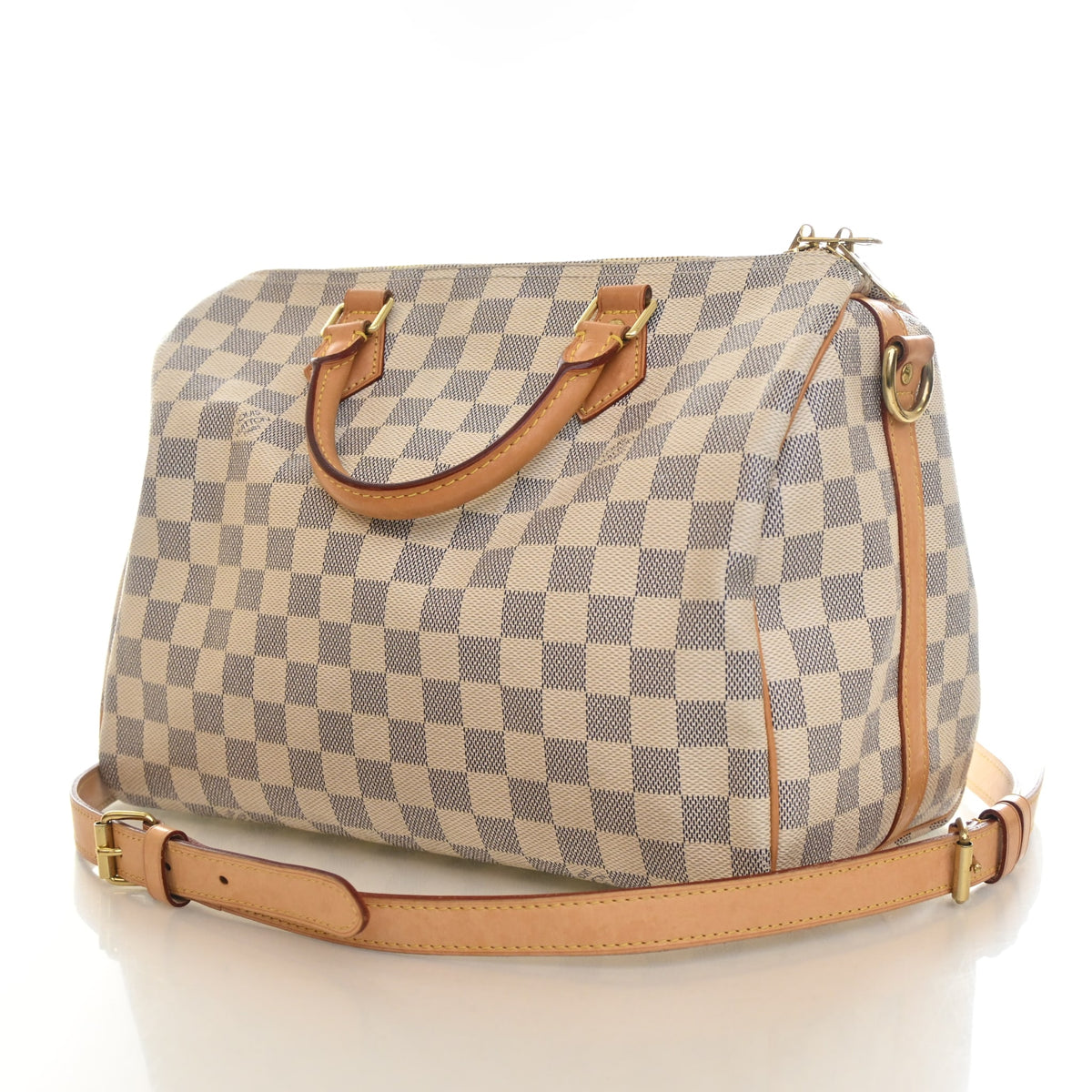 Pre-Owned Louis Vuitton Speedy Bandouliere 30 Damier Azur, three-quarter view, photo 3 of 18