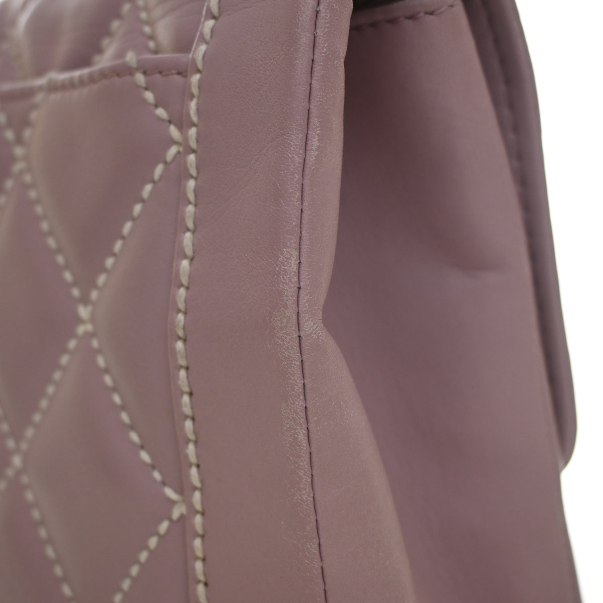 Vintage Chanel Flap Bag Medium Calfskin Wild Stitch, side profile, photo 14 of 20