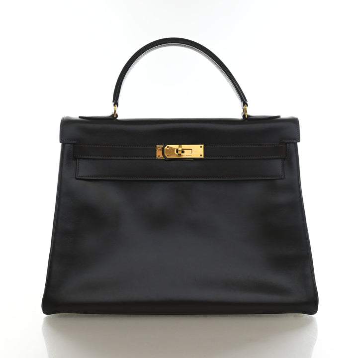 Hermes Vintage Chocolat Box Calf Kelly 32