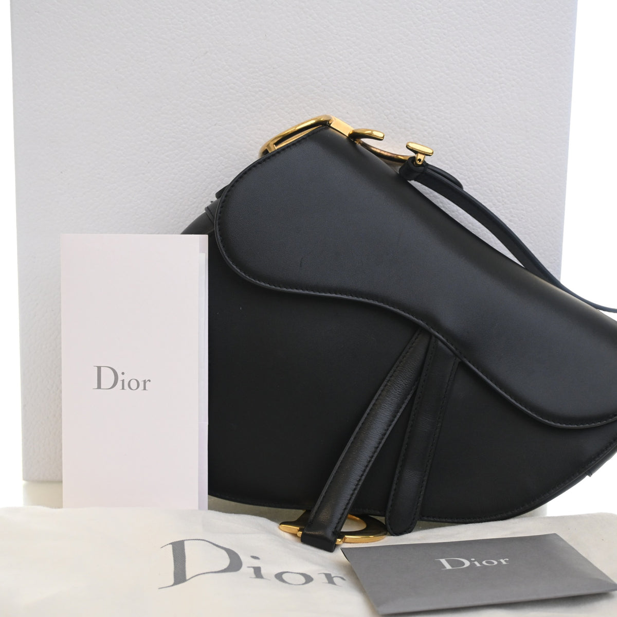 Pre-Owned Christian Dior Saddle Bag Medium Calfskin, with dust bag
