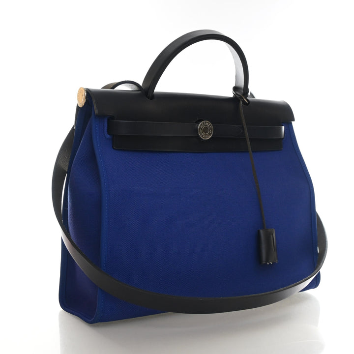 Hermes Bleu Electrique Toile Herbag Zip 31